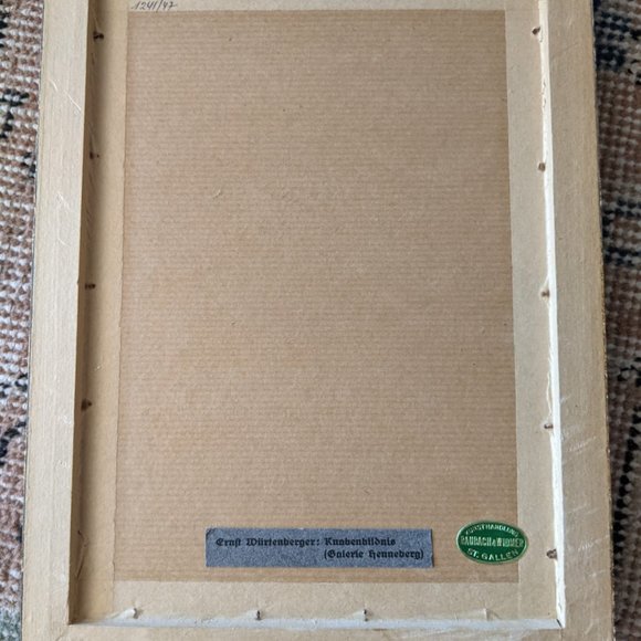 Ernst Würtenberger Knabenbildnis Portrait Of A Boy Limited Edition Framed Print - Picture 4 of 4